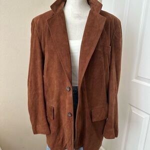 Vintage Brown Suede Blazer unisex